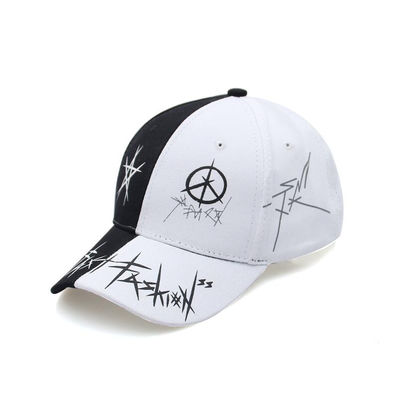 Custom Graffiti Snapback Baseball Caps Black And White Patchwork Men Women Hip Hop Fashion Casual Hat - Image 6