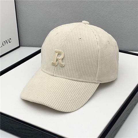 Fashion Corduroy Baseball Cap Ladies Letter R Snapback Hat - Image 3