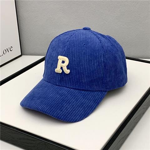 Fashion Corduroy Baseball Cap Ladies Letter R Snapback Hat - Image 6