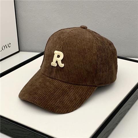 Fashion Corduroy Baseball Cap Ladies Letter R Snapback Hat - Image 7