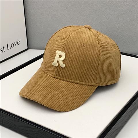 Fashion Corduroy Baseball Cap Ladies Letter R Snapback Hat - Image 8