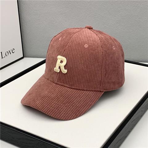 Fashion Corduroy Baseball Cap Ladies Letter R Snapback Hat - Image 9