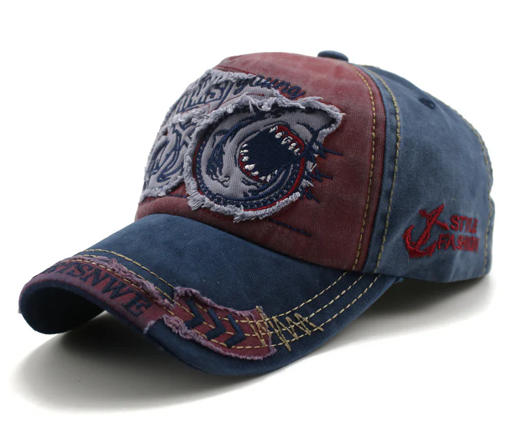 Shark Denim Cap Hip Hop Outdoor Snapback Baseball Caps - Image 4