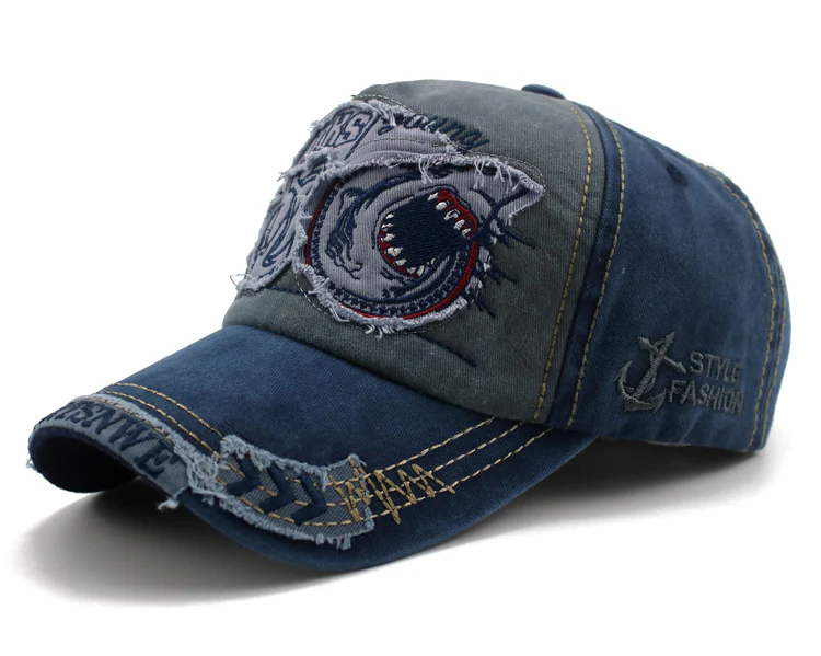 Shark Denim Cap Hip Hop Outdoor Snapback Baseball Caps - Image 5