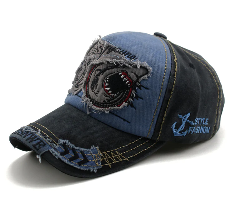Shark Denim Cap Hip Hop Outdoor Snapback Baseball Caps - Image 6